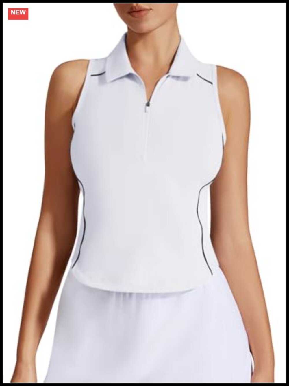 Sleeveless Racerback Golf Polo Tank Top Cropped Athletic Shirt